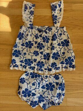 Vintage Sweethearts Hawaii Childs 2 Piece Hibiscus Flowers